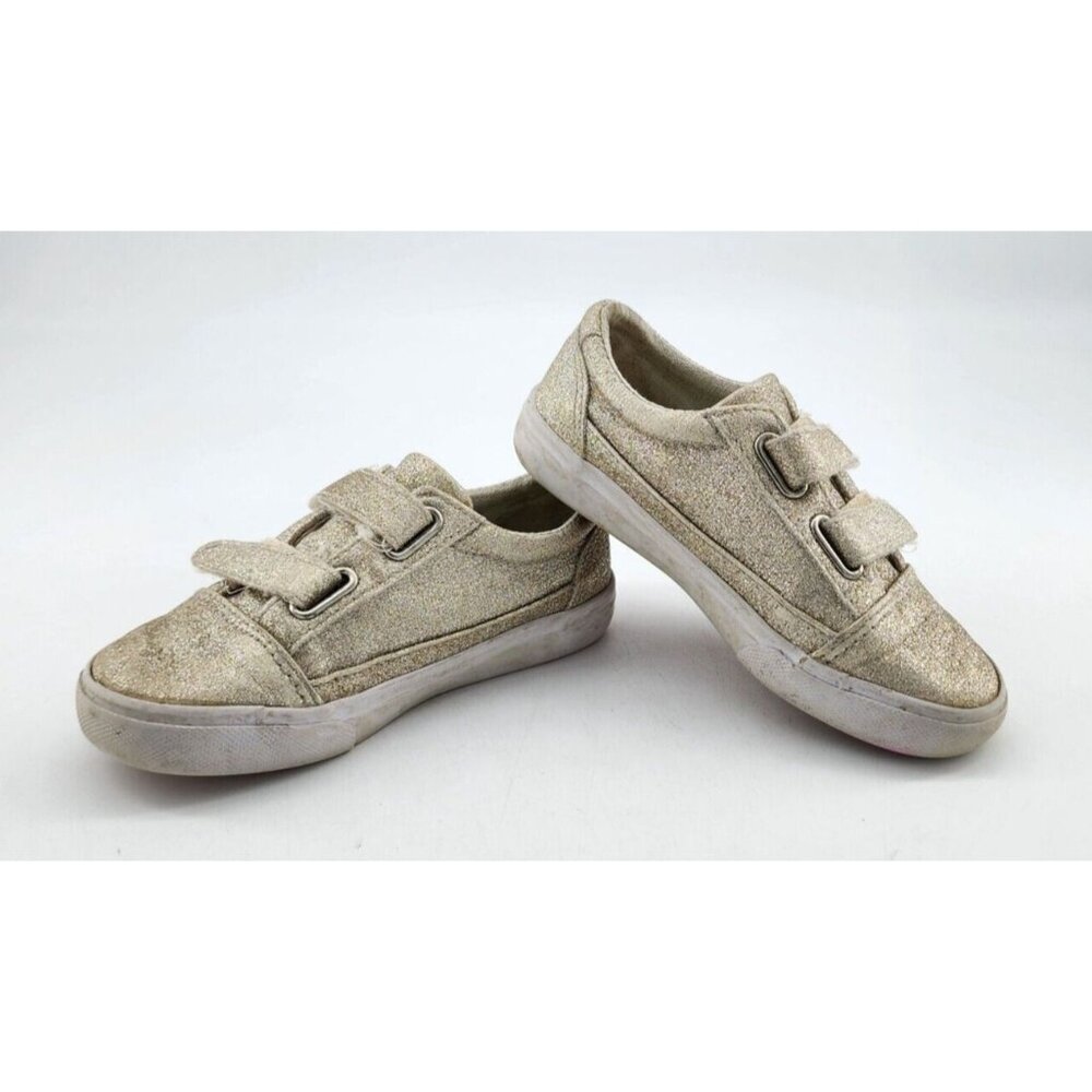 Tommy Bahama Girls Sneaker Shoes Hook & Loop Straps Gold Glitter Youth Size 10